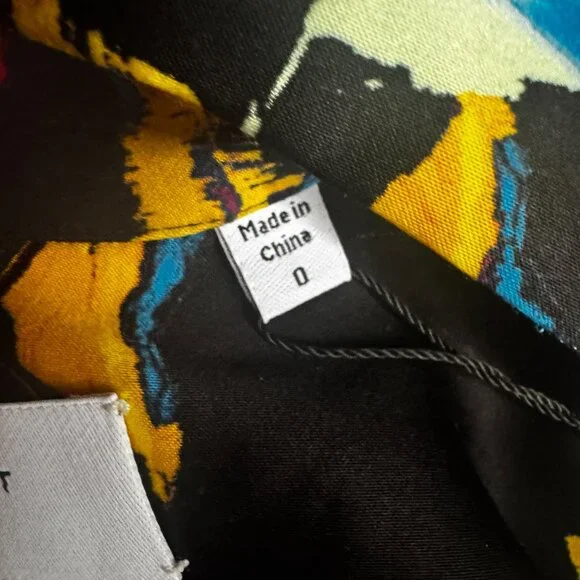 Equipment Femme Black Floral Satin Viscose Button Down Blouse 0 - Picture 3 of 7